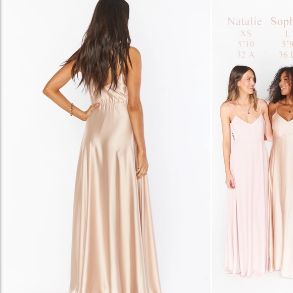 Show Me Your MuMu Dresses & Skirts - Champagne Luxe Satin Show me your mumu Faith Maxi dress. Worn once